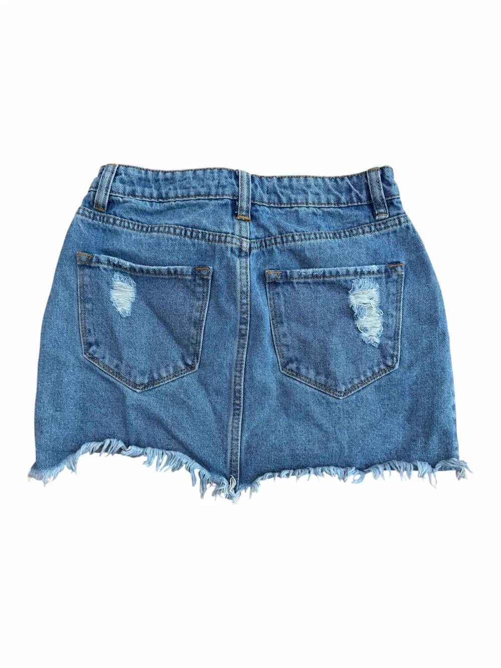 Forever 21 Blue Denim Distressed Jean Skirt Size S